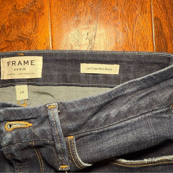FRAME Le Crop Mini Boot Leg Snap Ankle Jean Size 28 Meribel Wash - Picture 8 of 14